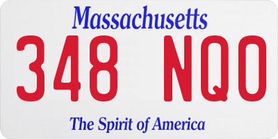MA license plate 348NQ0