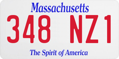 MA license plate 348NZ1