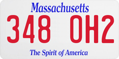 MA license plate 348OH2