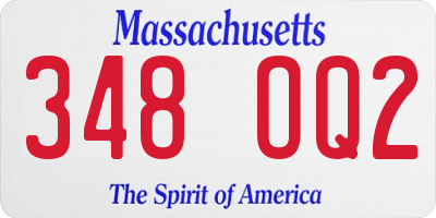 MA license plate 348OQ2