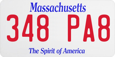 MA license plate 348PA8