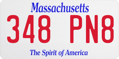 MA license plate 348PN8