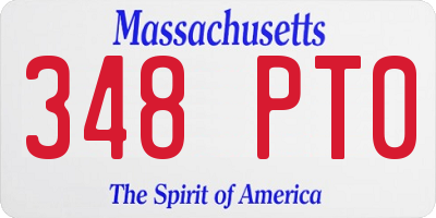 MA license plate 348PT0