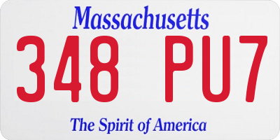 MA license plate 348PU7