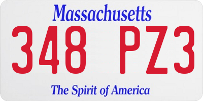 MA license plate 348PZ3