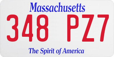 MA license plate 348PZ7