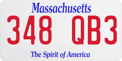 MA license plate 348QB3