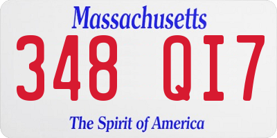 MA license plate 348QI7