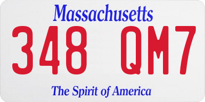 MA license plate 348QM7