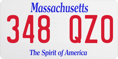 MA license plate 348QZ0