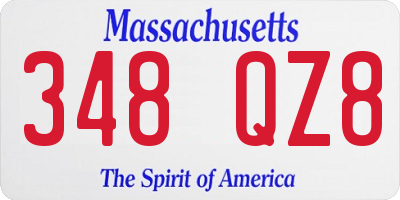 MA license plate 348QZ8