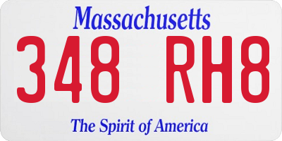 MA license plate 348RH8