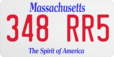 MA license plate 348RR5