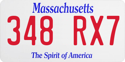 MA license plate 348RX7