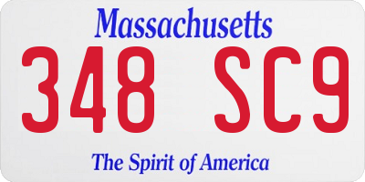 MA license plate 348SC9