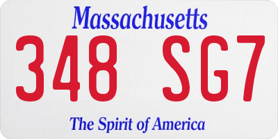 MA license plate 348SG7