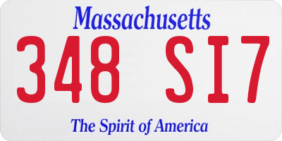MA license plate 348SI7