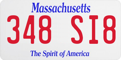 MA license plate 348SI8