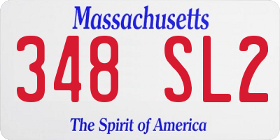 MA license plate 348SL2