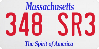 MA license plate 348SR3