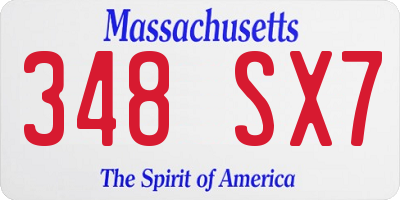 MA license plate 348SX7