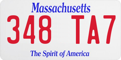 MA license plate 348TA7