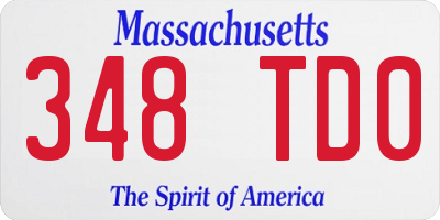 MA license plate 348TD0
