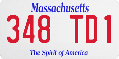 MA license plate 348TD1