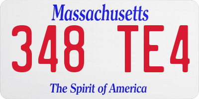 MA license plate 348TE4