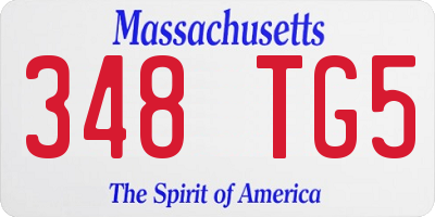MA license plate 348TG5