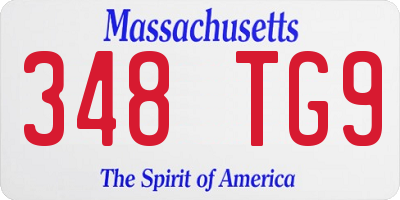 MA license plate 348TG9