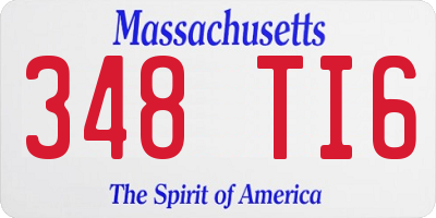 MA license plate 348TI6