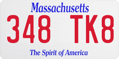 MA license plate 348TK8