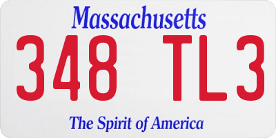 MA license plate 348TL3