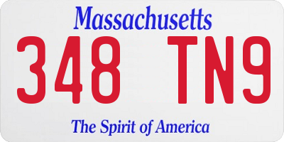 MA license plate 348TN9