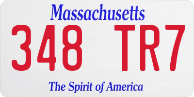 MA license plate 348TR7