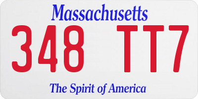 MA license plate 348TT7