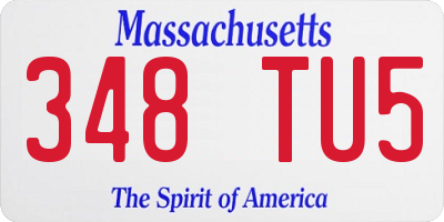 MA license plate 348TU5