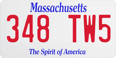 MA license plate 348TW5