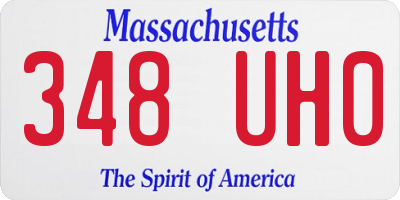 MA license plate 348UH0