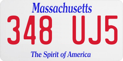 MA license plate 348UJ5