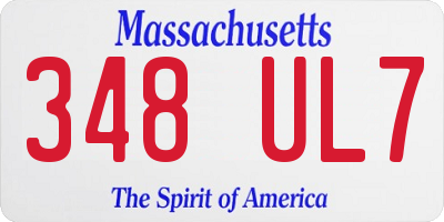MA license plate 348UL7