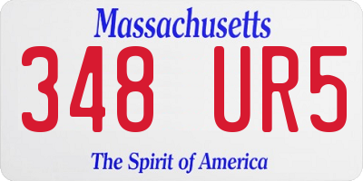 MA license plate 348UR5