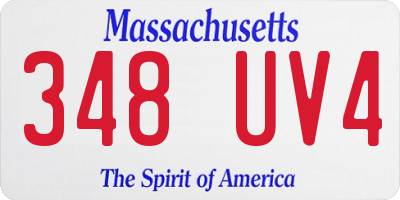 MA license plate 348UV4