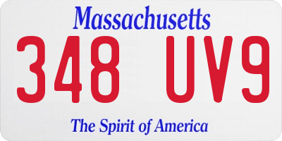 MA license plate 348UV9