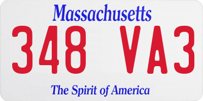 MA license plate 348VA3