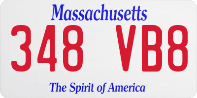 MA license plate 348VB8