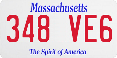 MA license plate 348VE6