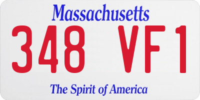 MA license plate 348VF1