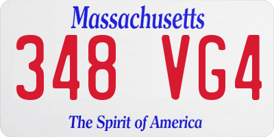 MA license plate 348VG4